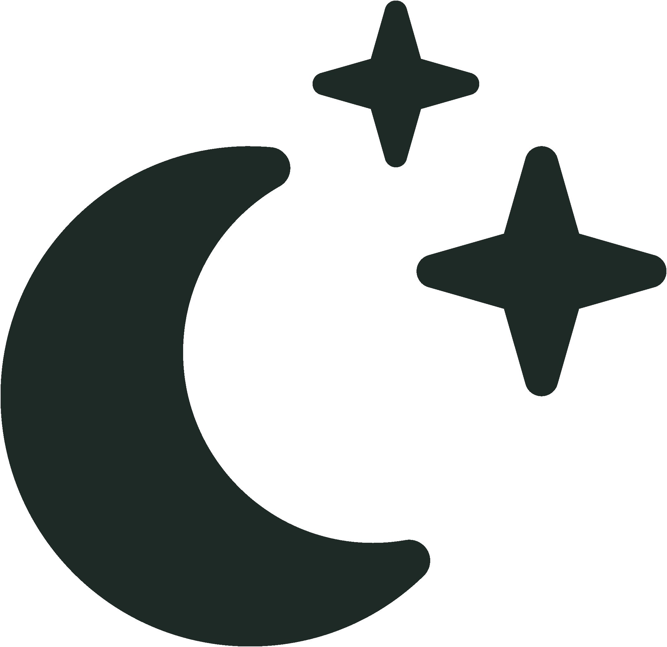 icon showing moon and stars in black
